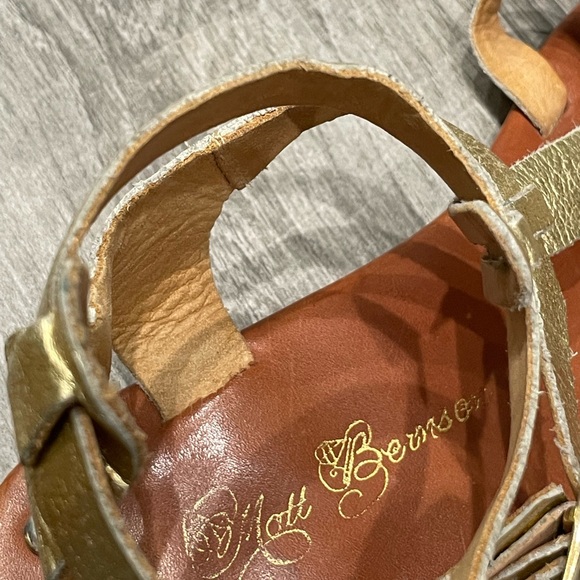 Matt Bernson metallic gold stud gladiator sandal-6 - Picture 10 of 11